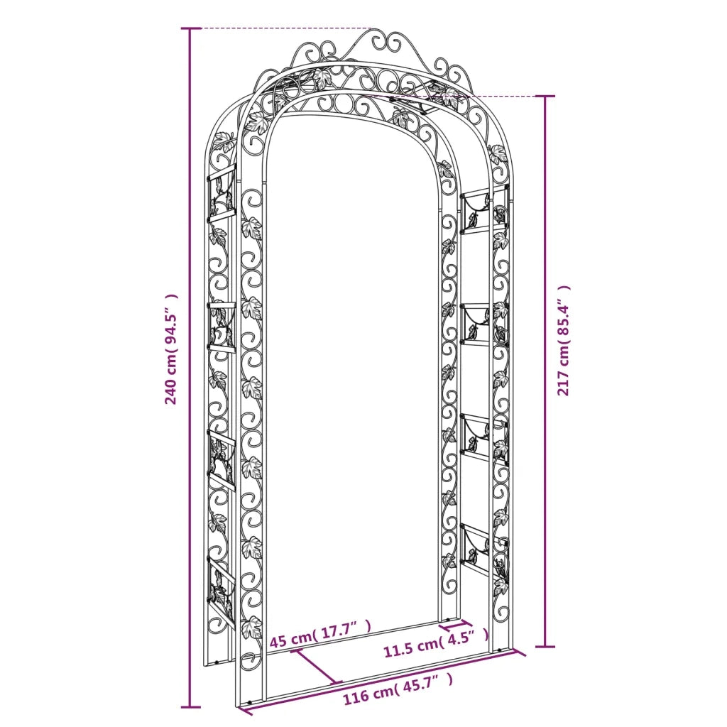 Arco da Giardino 116x45x240 cm Acciaio CFW1569233