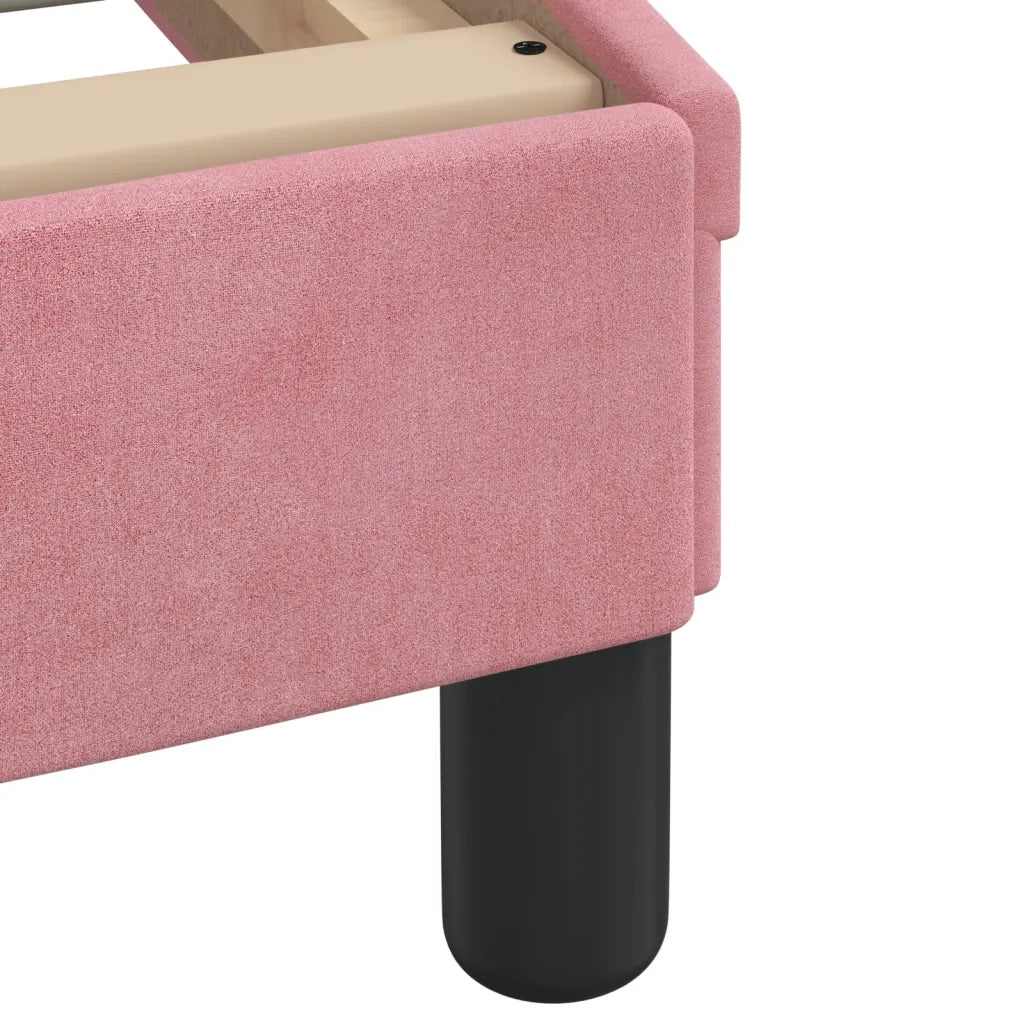 Letto con Materasso Rosa 160x200 cm in Velluto 3208669