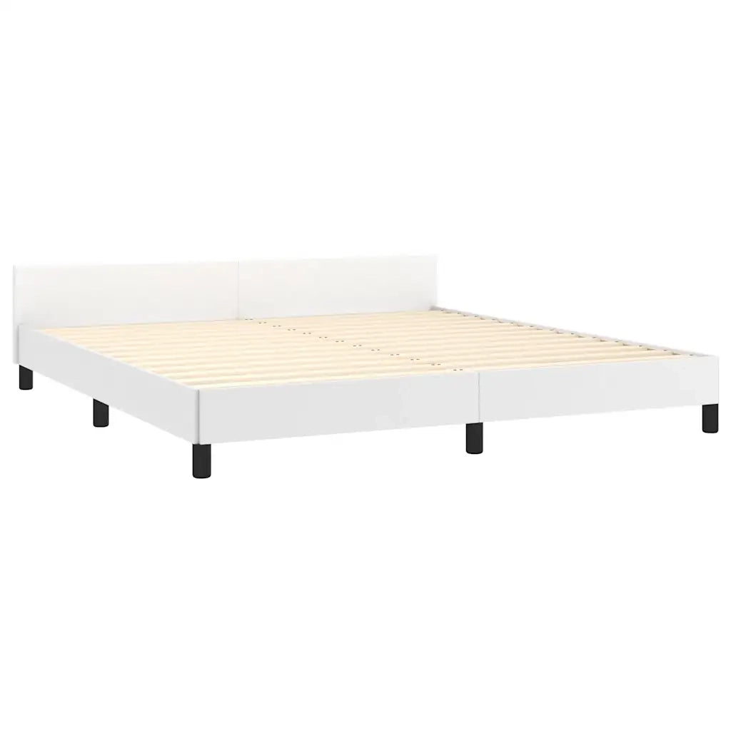 Giroletto con Testiera Bianco 180x200 cm in Similpelle 3125464