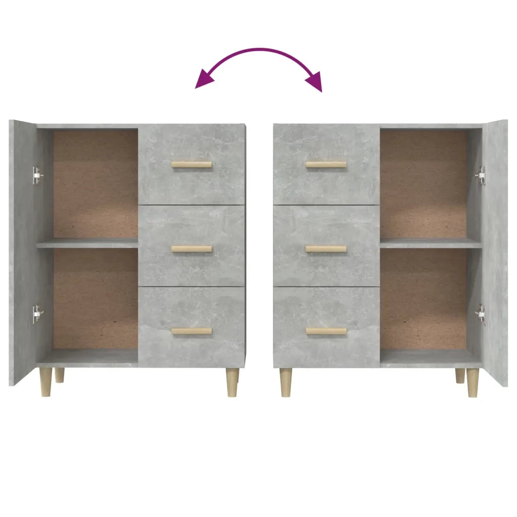 Credenza Grigio Cemento 69,5x34x90 cm in Legno Multistrato 812172