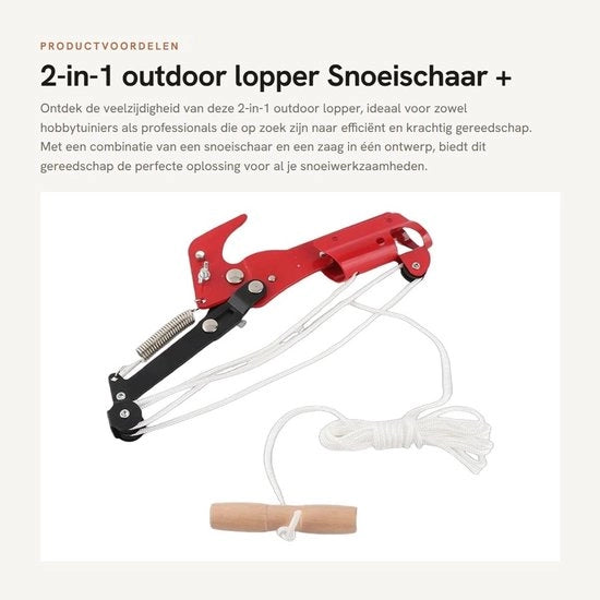 Takkenschaar 2-in-1 - Snoeischaar/Zaag - Lame di Alta Qualità - Manico Ripiegabile - Leggero - Potente Trasformatore di Giardino