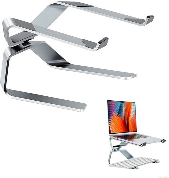 Regolatore di altezza per laptop adattabile - Altezza regolabile - Ergonomico - Antiscivolo - Sostegge fino a 35 kg - Per notebook da 14 a 17,3 pollici - Supporto per laptop