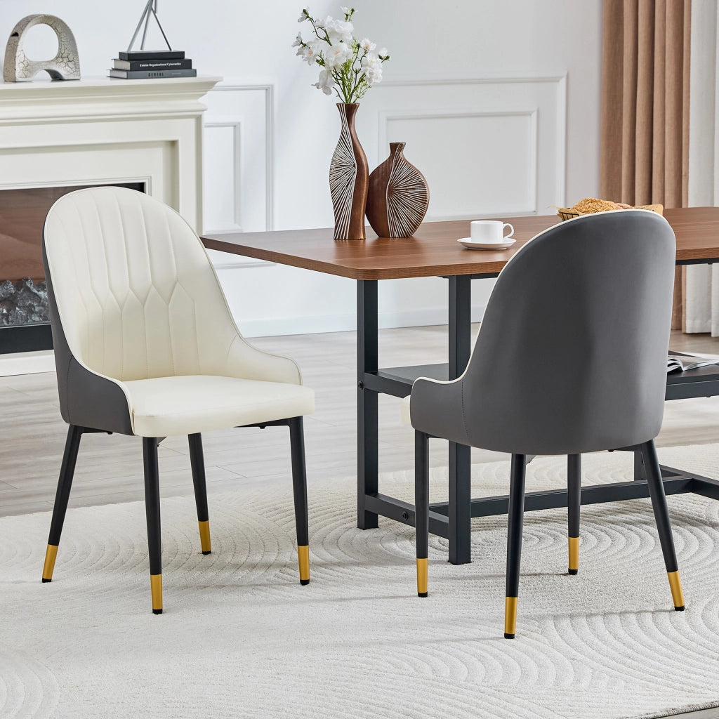 SEDIA da pranzo ergonomica Set da 2 91 cm in PU bianco e grigio scuro