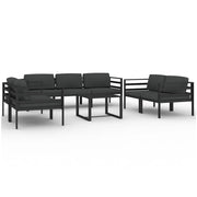 Set di mobili da giardino mobili da esterno 8 pezzi con cuscini alluminio antracite 02_0017463