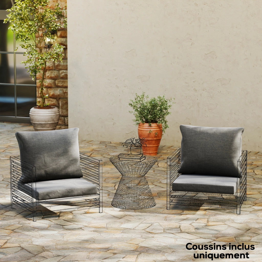Set di 4 cuscini per divano da giardino ¨C zephmum ¨C grigio scuro 56x52x7cm 56x45x17cm