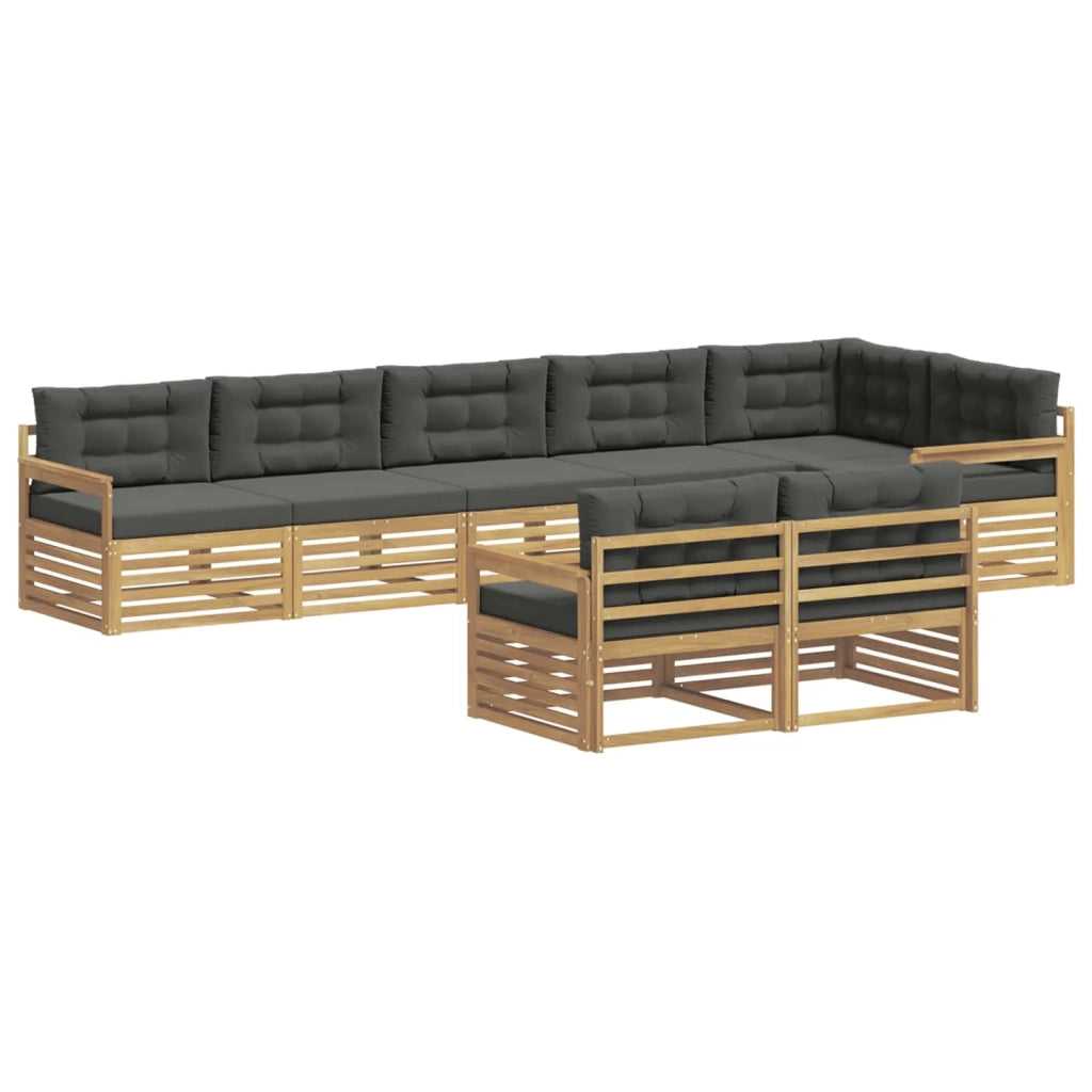 Set di divani da esterno 8 pcs Bianco e Antracite Poliestere 3390672