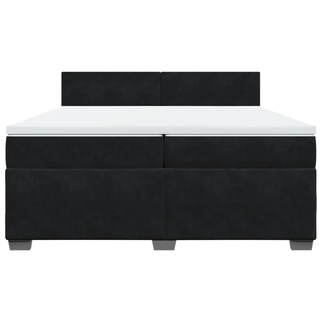 Giroletto a Molle con Materasso Nero 200x200 cm in Velluto 3288698