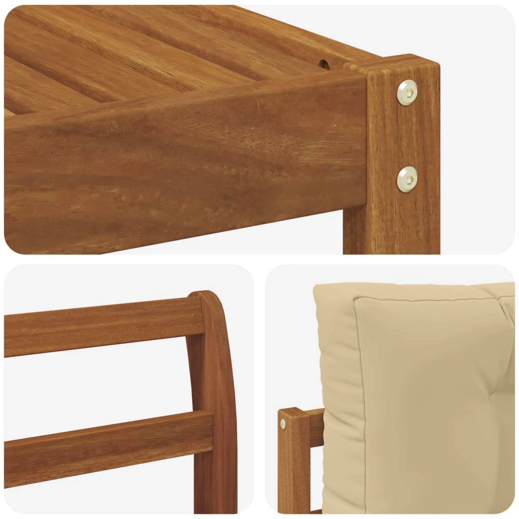Set di divani da esterno con cuscino 6 pcs Naturale e Beige 3367616