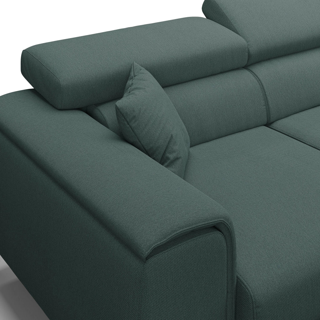 Fusion Divano con 3 sedute allungabili in tessuto smacchiabile T05 260 cm verde