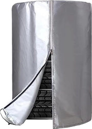 Copri pneumatici in PVC 420D per archiviazione copri pneumatici impermeabili ombreggiatura per esterno e interno Adatto per 4 pneumatici (diametro*altezza: 65*90cm) - Bianco