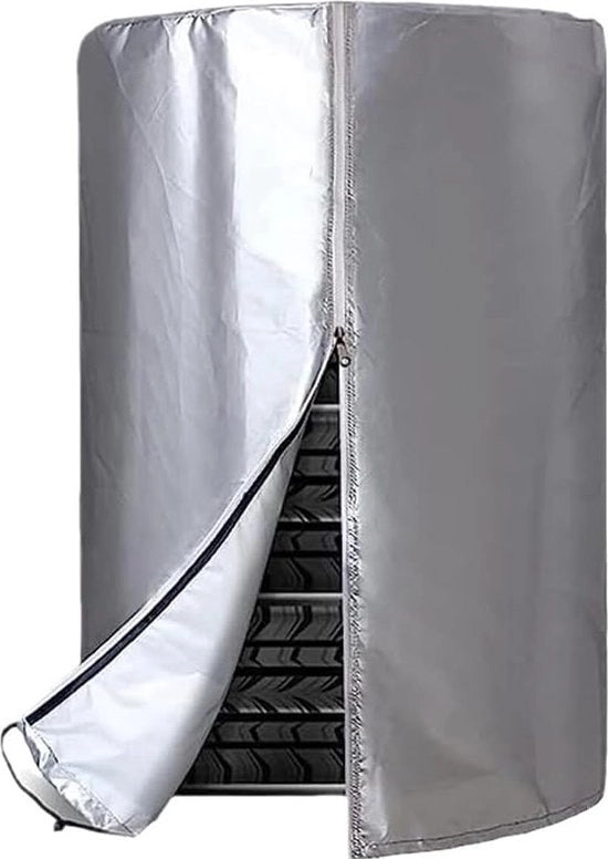 Copri pneumatici in PVC 420D per archiviazione copri pneumatici impermeabili ombreggiatura per esterno e interno Adatto per 4 pneumatici (diametro*altezza: 65*90cm) - Bianco
