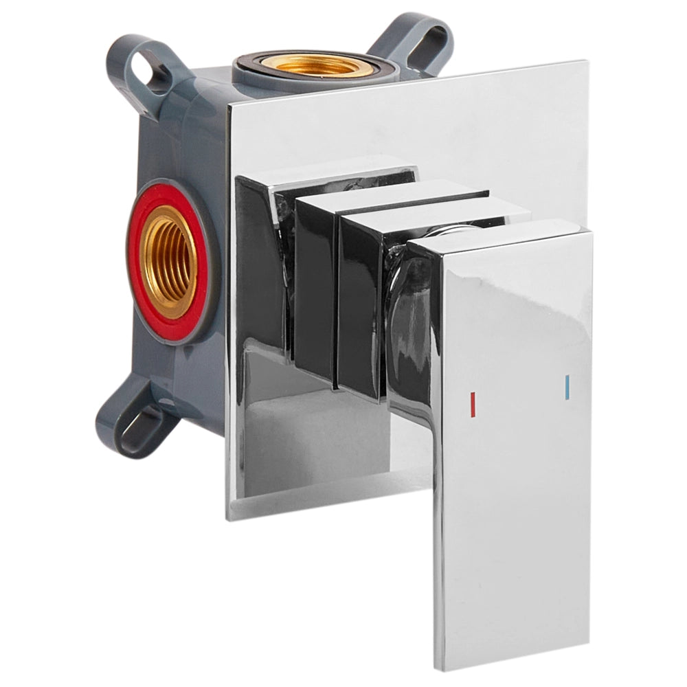 Rubinetto miscelatore per lavabo a parete in ottone argentato monocomando