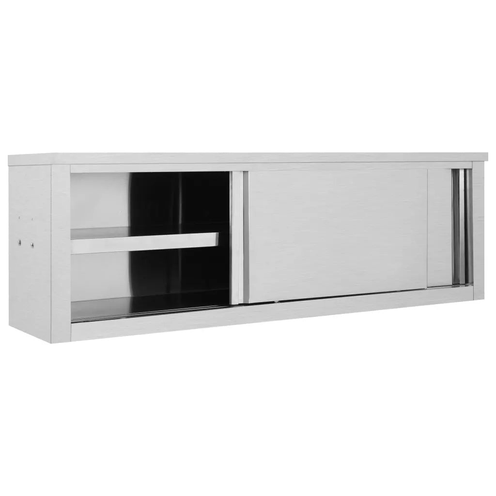 Armadio da Cucina ad Ante Scorrevoli 150x40x50cm Acciaio Inox 51054