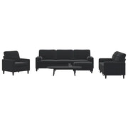 vidaXL Set di Divani 4 pz con Cuscini e Rinforzi Nero in Velluto