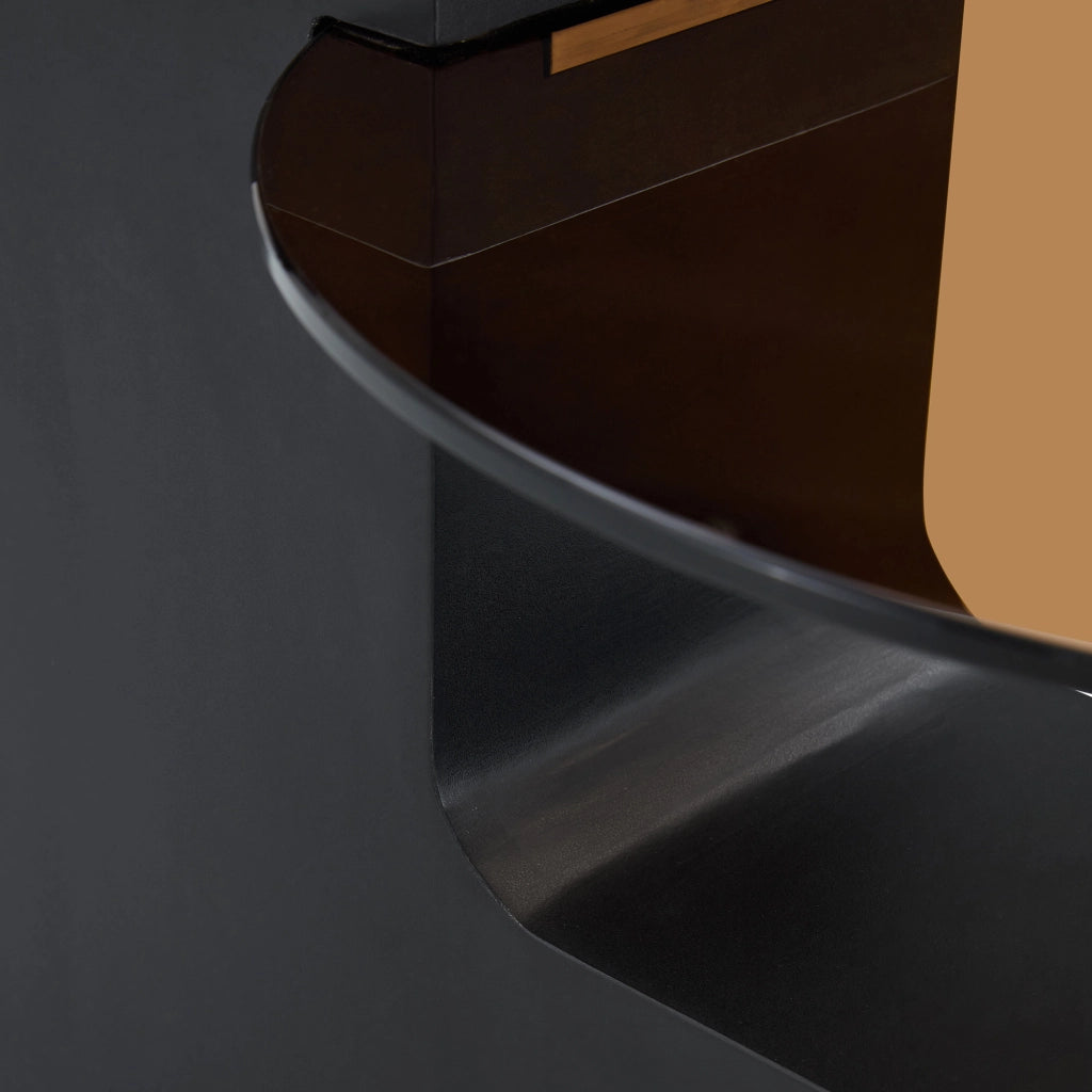 TAVOLINO DA SALOTTO Rotondo 2 piani 61 cm Vetro/MDF Nero-Legno Set 2 pezzi