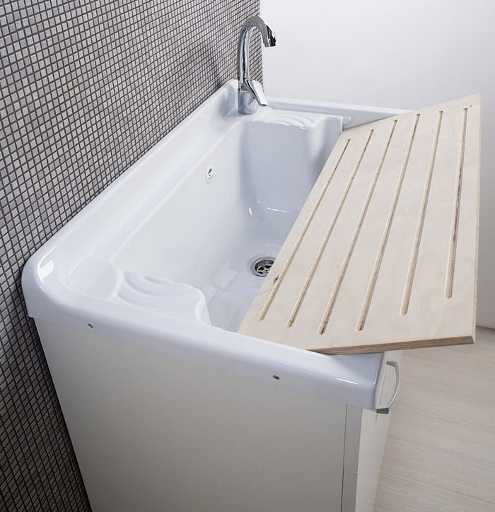 Mobile Lavatoio in ABS 80x50x88 cm 2 Ante Ambrosini Doris Bianco Opaco