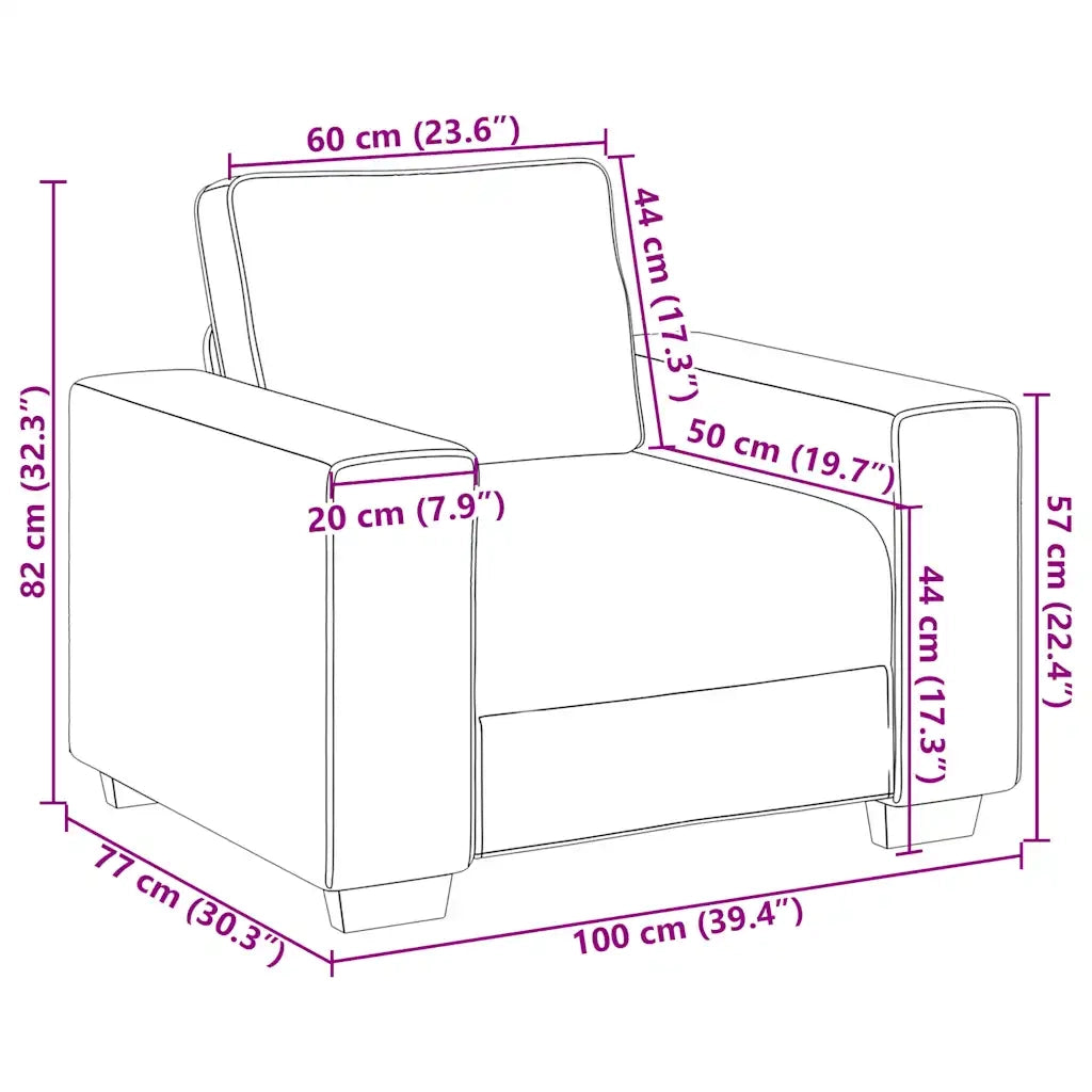 Divano Sedia Marrone 100x77x82 cm Velluto 4105254