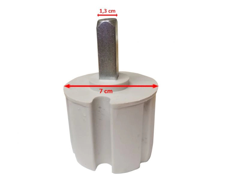 Calotta con perno quadrato per rullo tende da sole <i>(1 pezzo)</i> - Calotta per rullo 60mm - Colore grigio 7035