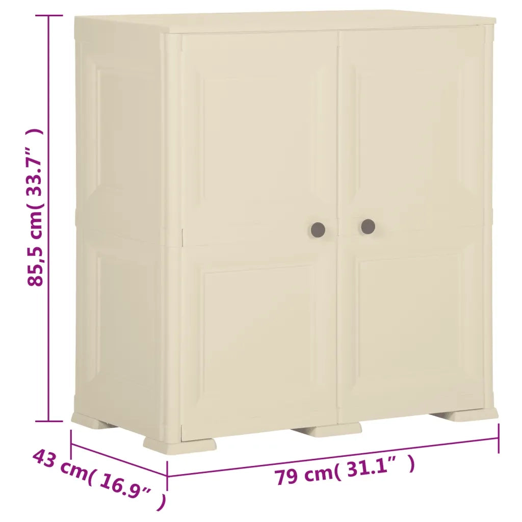 Armadietto in Plastica 79x43x85,5cm Effetto Legno Bianco Angora 340596