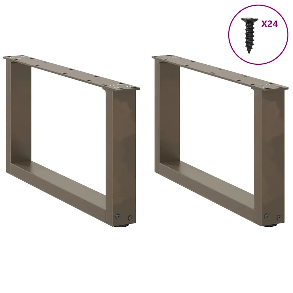 Gambe per Tavolino da Caffè a Forma di U 2 pz Acciaio Naturale 60x(30-31) cm Acciaio 4013143