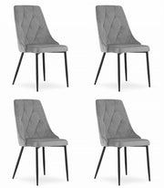Sedia VALORA IMOLA - Design ergonomico moderno in velluto grigio chiaro x 4