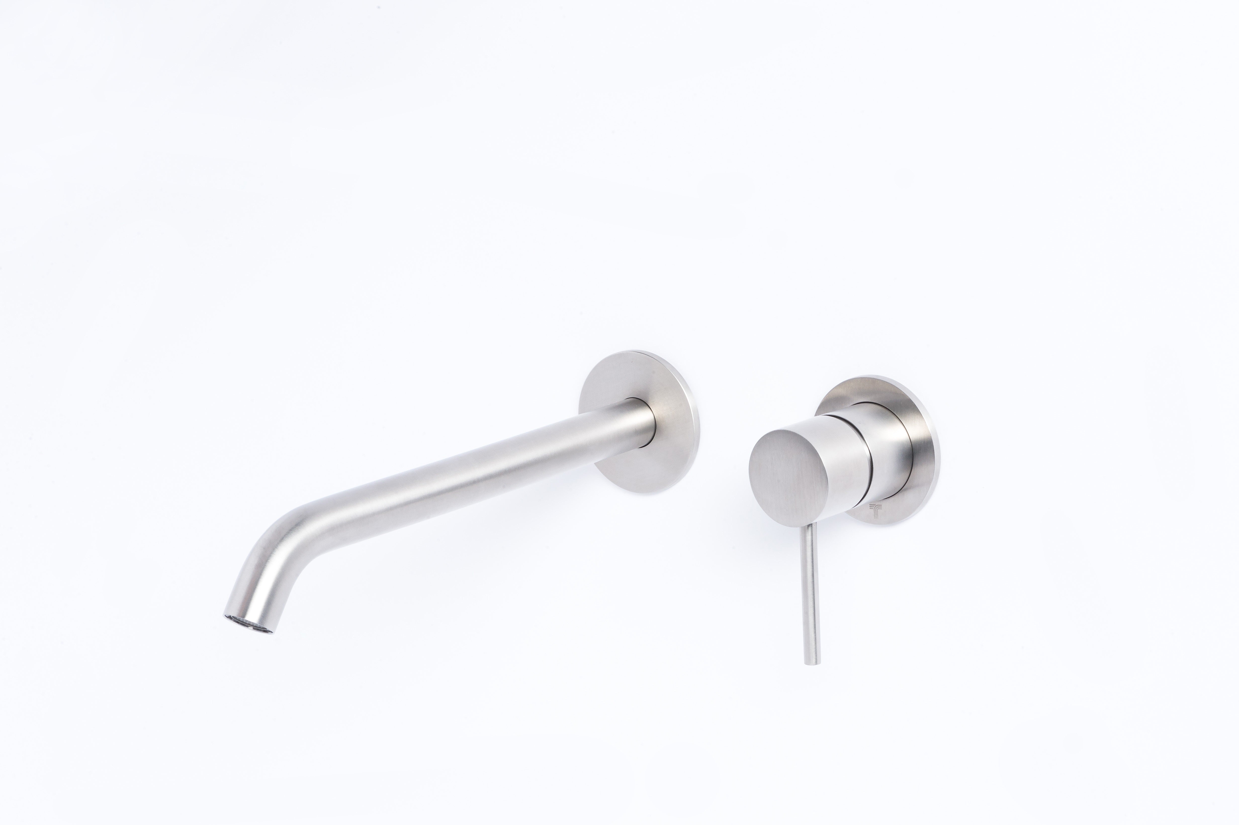 Rubinetto Miscelatore Monocomando a Parete Lavabo Satinato Tevere