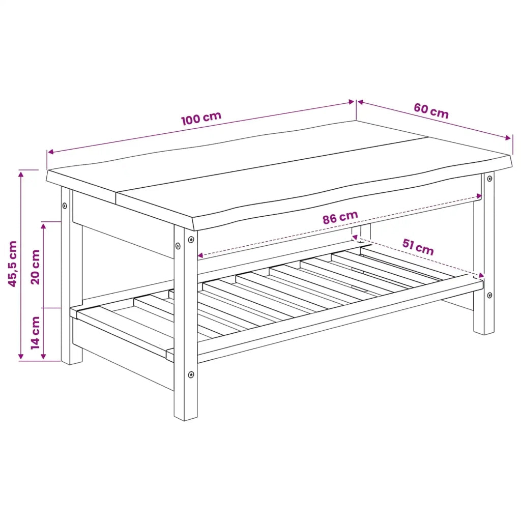 VidaXL Tavolino da salotto EKAI Nero 100 x 60 x 45,5 cm 42037019
