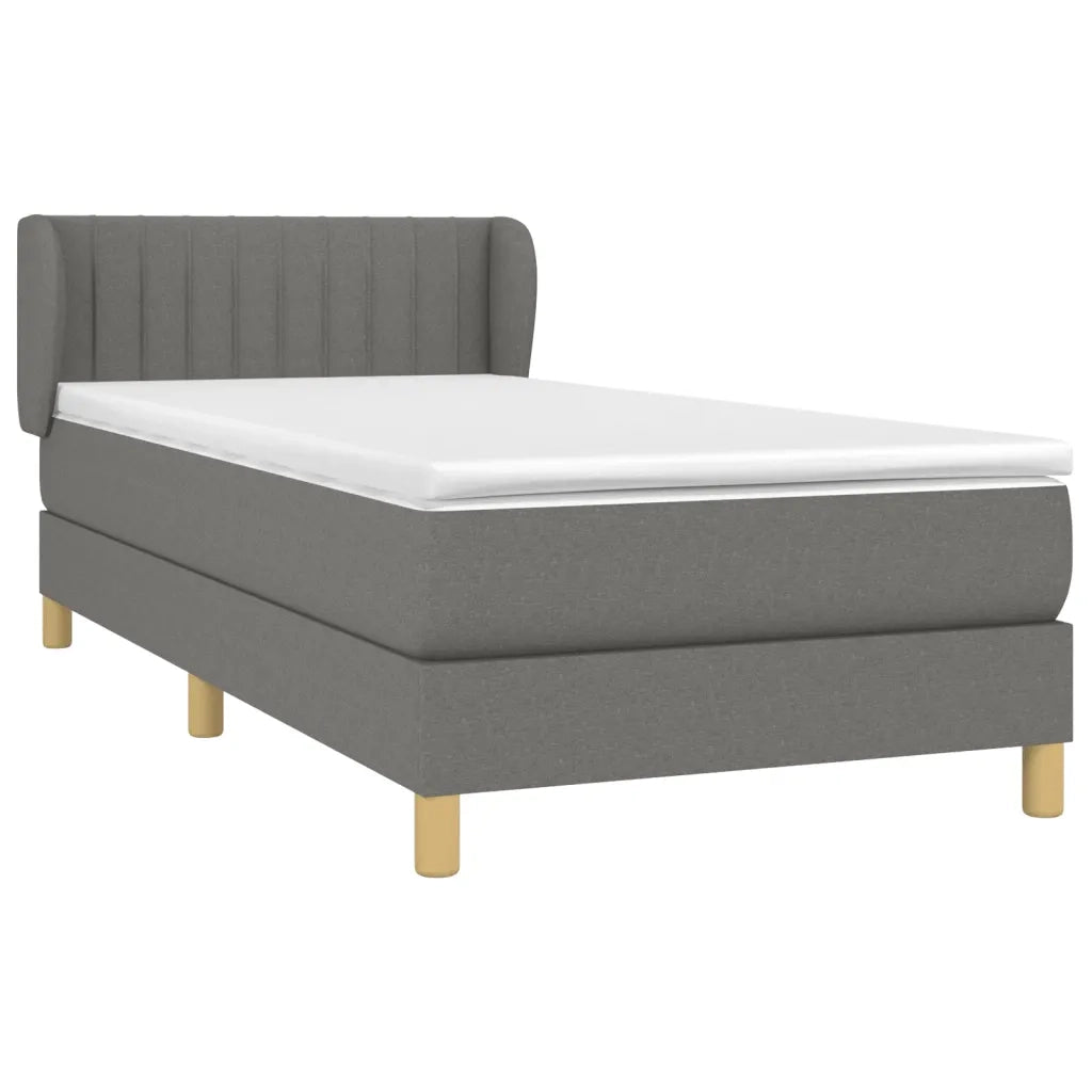 Giroletto a Molle con Materasso Grigio Scuro 90x200 cm Tessuto 3126934