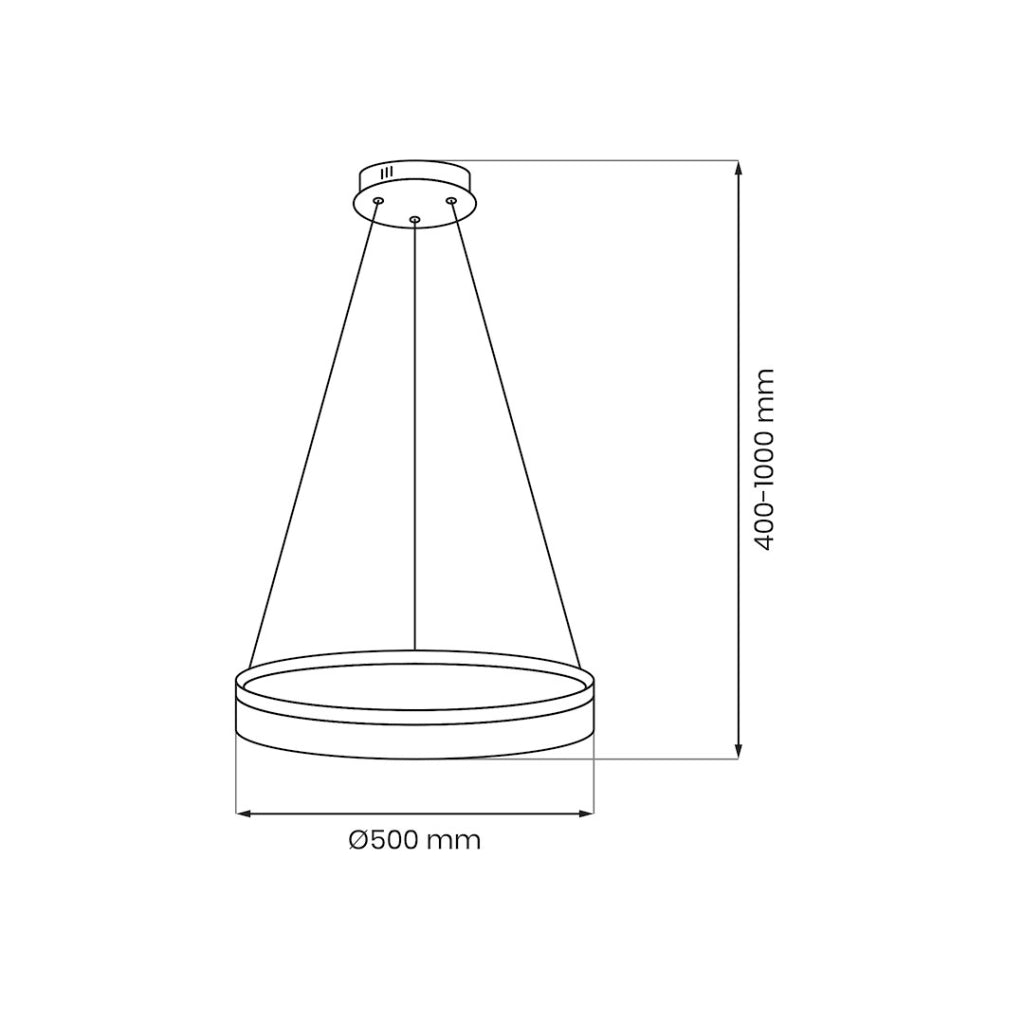 Lampada a sospensione moderna anello argento Ø50 LED 25W Milagro