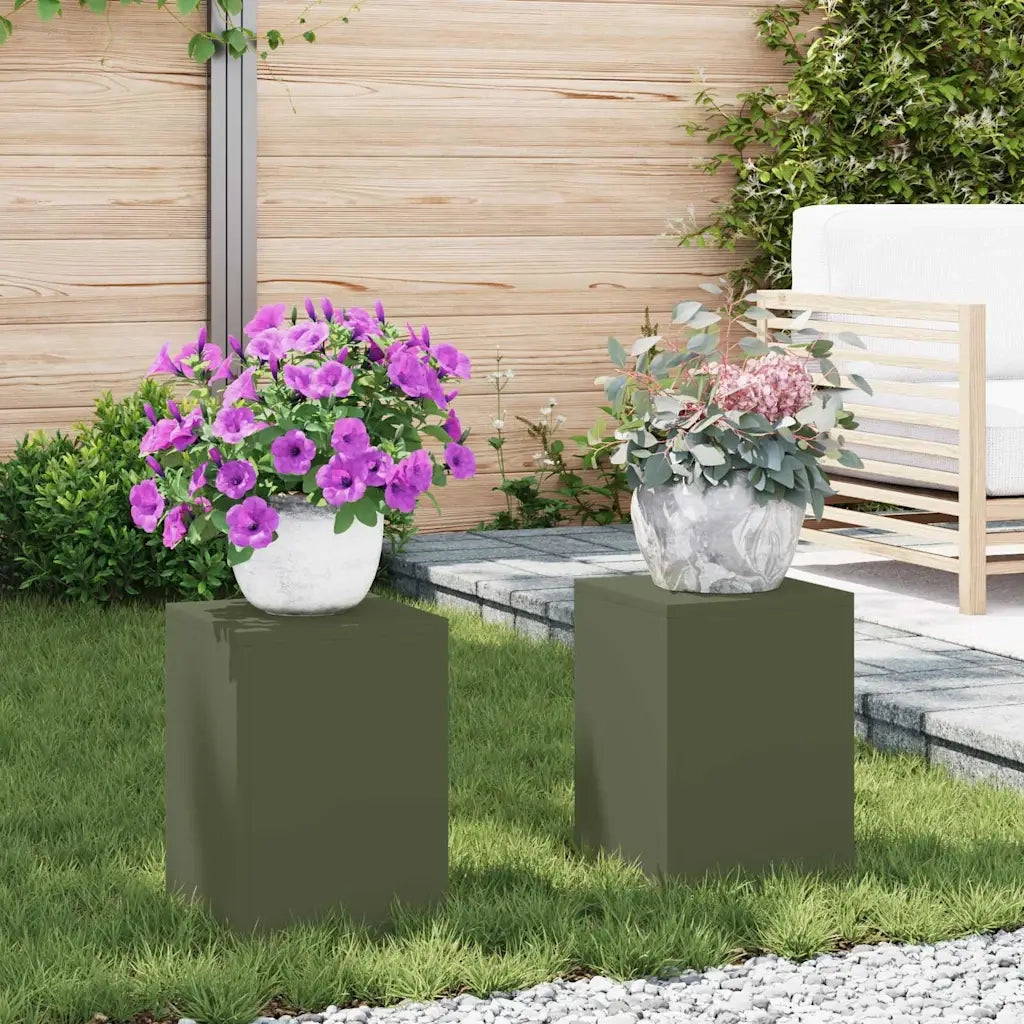 Supporto per piante 2 pcs Oliver verde 24 x 24 x 35 cm Acciaio 865809