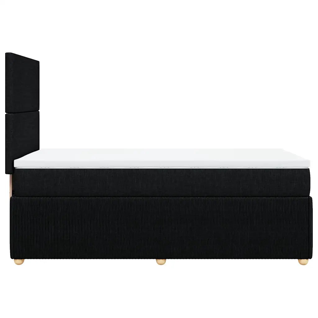 Giroletto a Molle con Materasso Nero 100x200 cm in Tessuto
