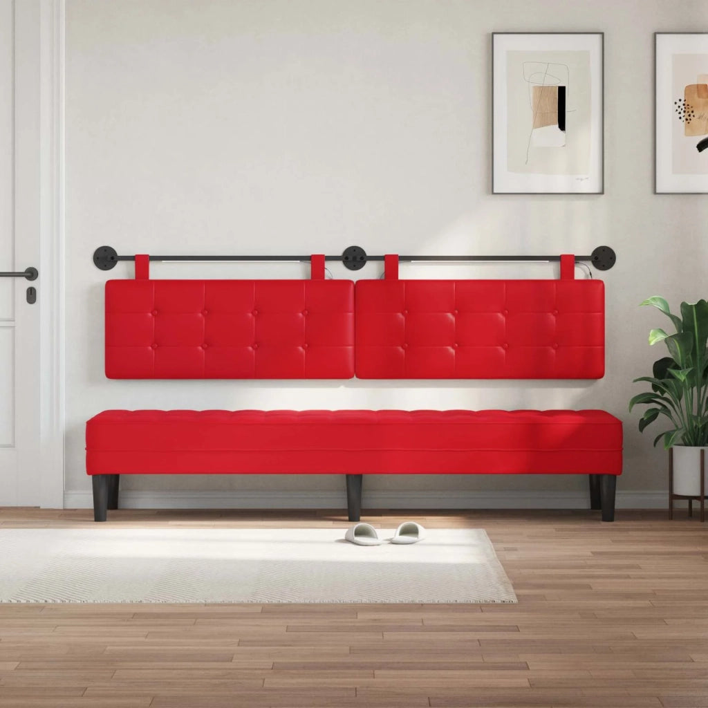 Testiera | Testata sospesa Con luce LED Rosso Similpelle