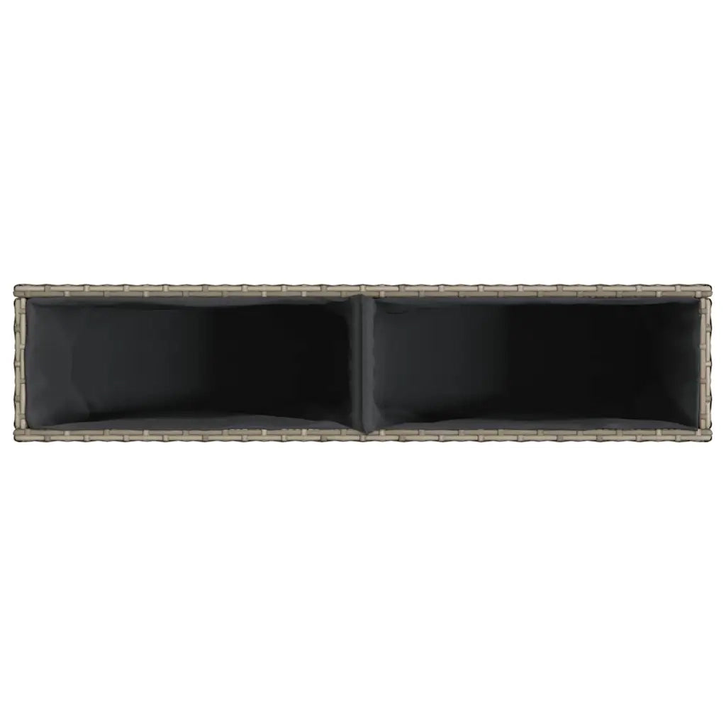 Fioriere da Giardino con 2 Vasi Grigie 90x20x40cm in Polyrattan 3210515