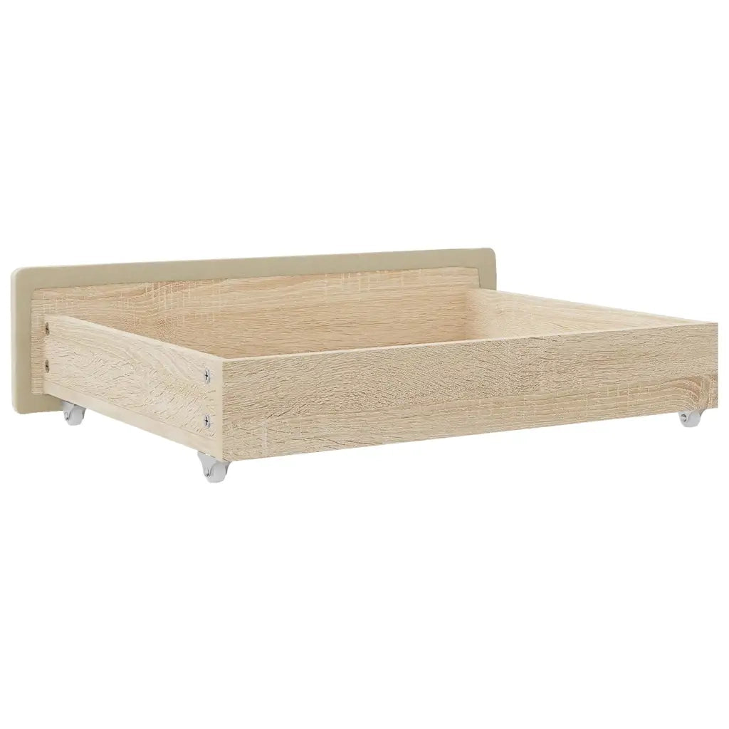 Cassetti da Letto 2 pz Crema in Legno Multistrato e Tessuto CFW7414051