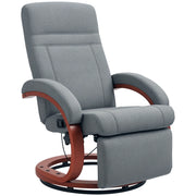Poltrona Relax Reclinabile Girevole con Poggiapiedi ¨C Zephmum ¨C Grigio Tessuto