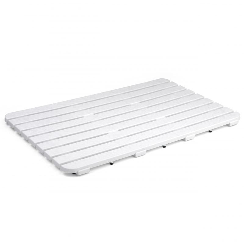 Pedana Doccia Plastica Antiscivolo 55x55 80x50 Rigida rettangolare quadrata Bianco/80x50cm