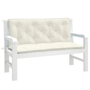 Cuscini Panca Giardino 2 pz-Set di 2 Cuscini per panchina da esterno Crema M¨¦lange 120x50x7 cm in Tessuto