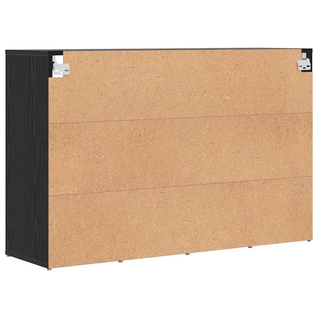 Mobile per scarpe con lo scaffale-Scarpiera Rovere Nero 103 x 30 x 67 cm