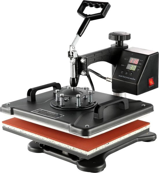 Stampante a caldo 8 in 1 - 900W - Stampante a trasferimento a caldo - con LCD - Regolabile la pressione - Adatto per - Magliette - Pettili - Piastre ceramiche - 38 x 30cm