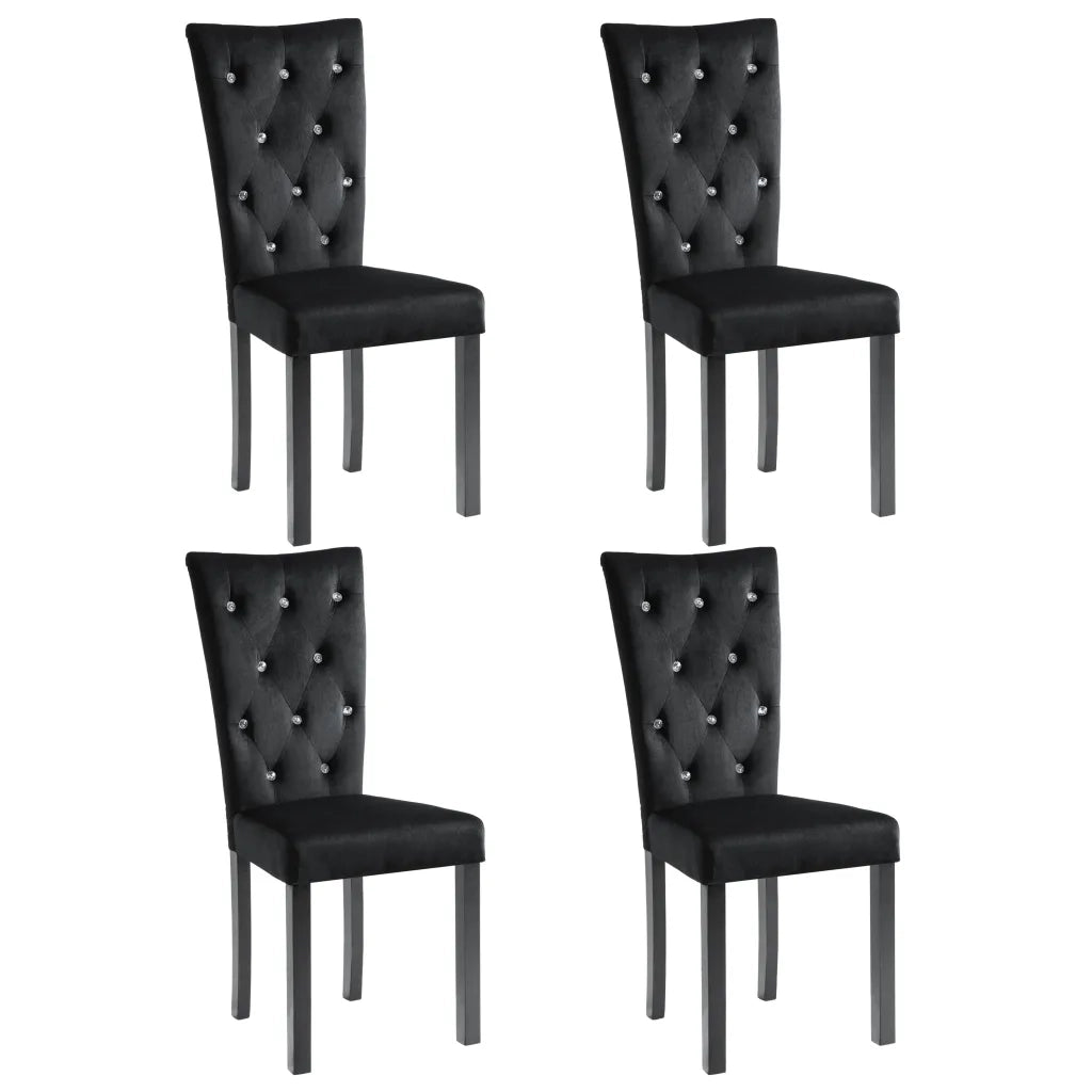 Sedie da Pranzo 4 pz Nere in Velluto cod mxl 20430