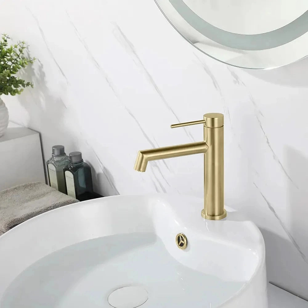 Rubinetto Da Lavabo Rea Foss Gold Brush Low