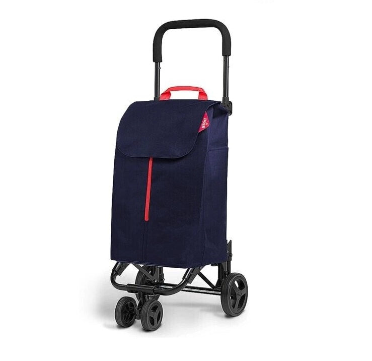 Carrello Spesa Twin New Blu 4 Ruote Telaio in Acciaio Gimi