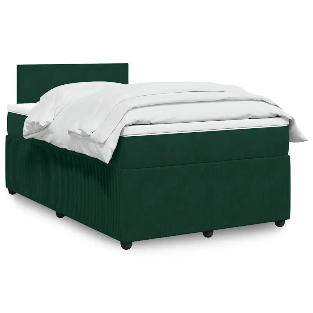 Giroletto a Molle con Materasso Verde Scuro 120x190 cm Velluto 3289983