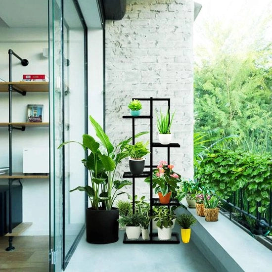 Stand per piante, stand per fiori, multi strato stand per fiori, supporto per piante a più livelli, supporto per piante angolare, per salotto, balcone, terrazza, giardino (alto)