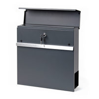 Cassetta postale con vano portagiornale V50 antracite + inox 370 x 105 x 370 mm