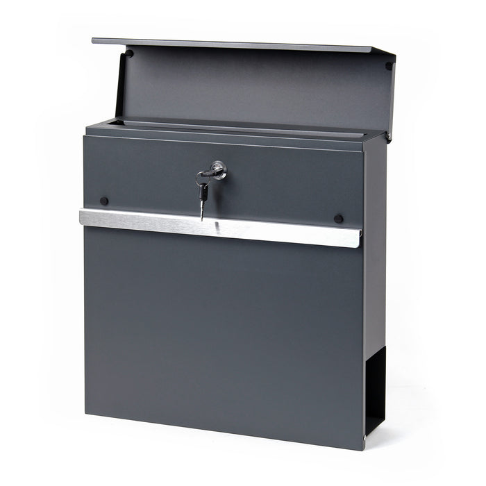 Cassetta postale con vano portagiornale V50 antracite + inox 370 x 105 x 370 mm