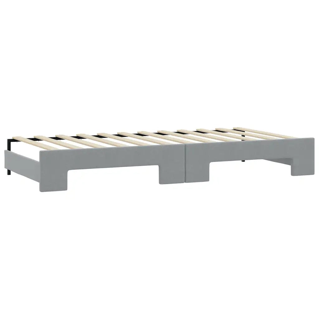 Divano Letto Estraibile Cassetti Grigio Chiaro 100x190 Tessuto 3197717