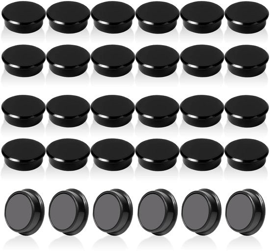 30 pacchi di magneti forti per lavagne e whiteboard - magneti rotondi neri per frigorifero, decorativi mini magneti piccoli, magneti con forte aderenza per lavagne, magneti per parete, ufficio, scuola