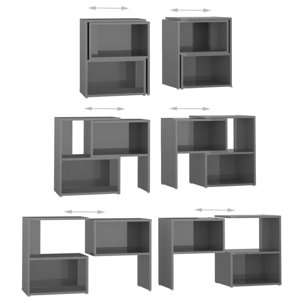Mobile TV Grigio Lucido 104x30x52 cm in Truciolato