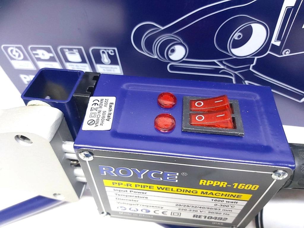 SALDATORE POLIFUSORE 1600W PER SALDATURA TUBI PLASTICA PVC PVDF 6 MATRICI